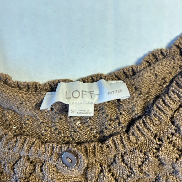 LOFT Chocolate Knit Button-Up Tank - Picture 4 of 5